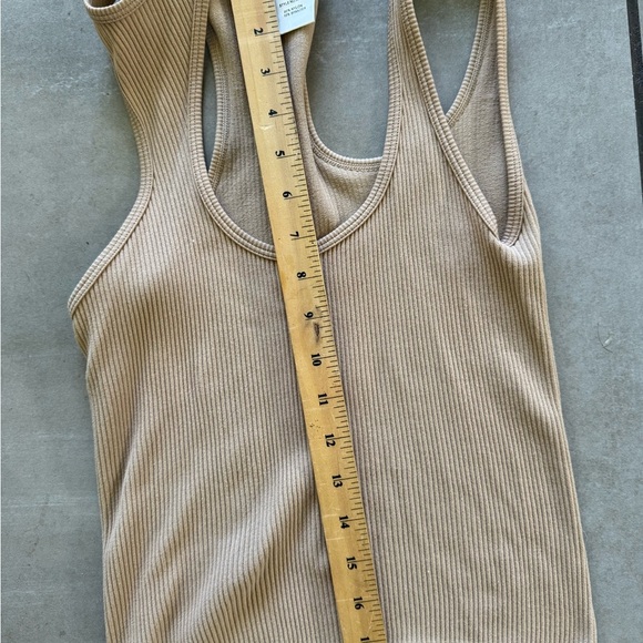 Brand New Ribbed Tank Top - Beige (One Size) - Picture 6 of 7